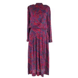 80s paisley drop waist dress Lanz Originals 1980s vintage